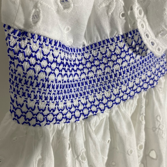 White&Blue Zara Eyelet Cutout Top - Picture 6 of 7